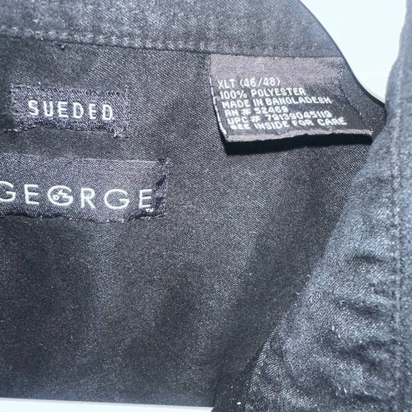 Men's Black Button Up Sueded George Size XLT - Picture 4 of 8